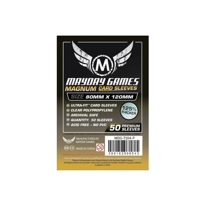Protectores Mayday Games Magnum Ultra-Fit Negro 50 / 80X120 mm